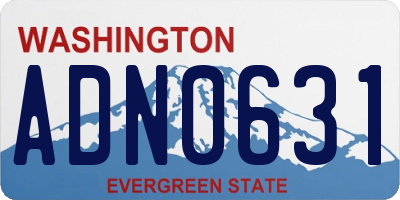 WA license plate ADN0631