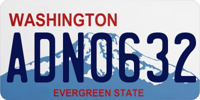 WA license plate ADN0632