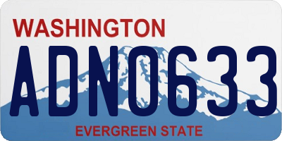 WA license plate ADN0633