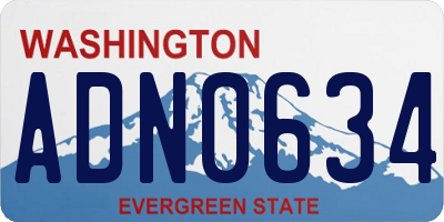 WA license plate ADN0634