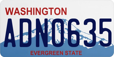 WA license plate ADN0635