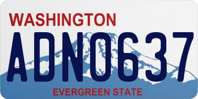 WA license plate ADN0637
