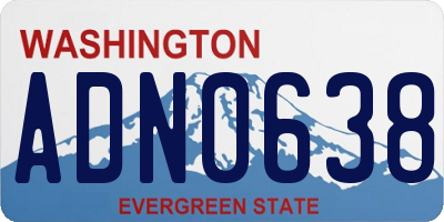 WA license plate ADN0638
