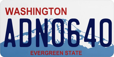 WA license plate ADN0640