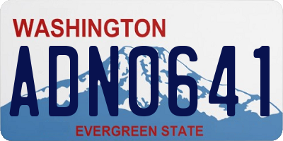 WA license plate ADN0641