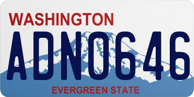 WA license plate ADN0646