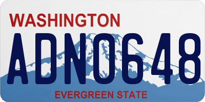 WA license plate ADN0648