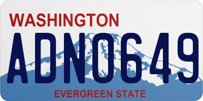 WA license plate ADN0649