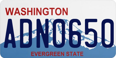 WA license plate ADN0650