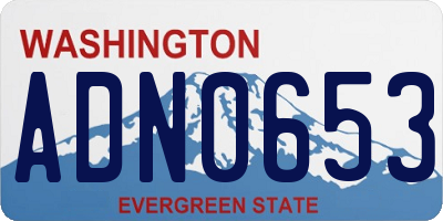WA license plate ADN0653