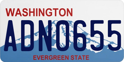 WA license plate ADN0655