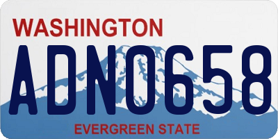 WA license plate ADN0658