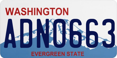 WA license plate ADN0663