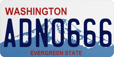 WA license plate ADN0666
