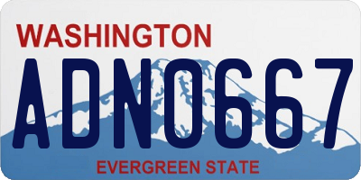 WA license plate ADN0667