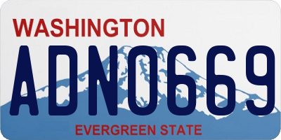 WA license plate ADN0669