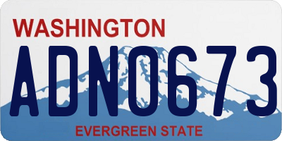 WA license plate ADN0673
