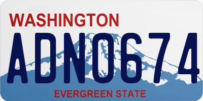 WA license plate ADN0674