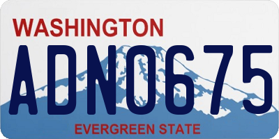 WA license plate ADN0675
