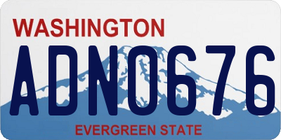 WA license plate ADN0676