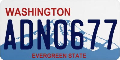 WA license plate ADN0677