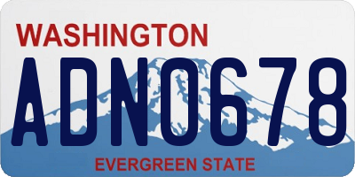 WA license plate ADN0678
