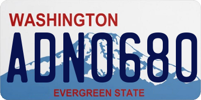 WA license plate ADN0680