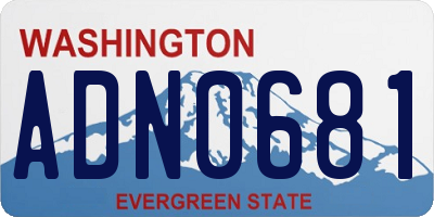 WA license plate ADN0681