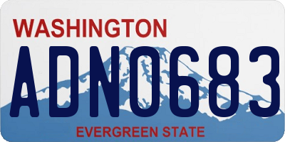WA license plate ADN0683