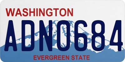 WA license plate ADN0684