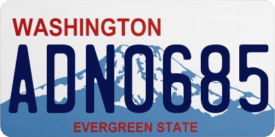 WA license plate ADN0685