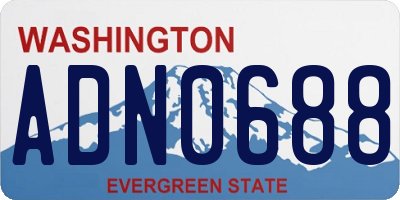 WA license plate ADN0688