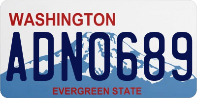 WA license plate ADN0689