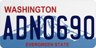 WA license plate ADN0690