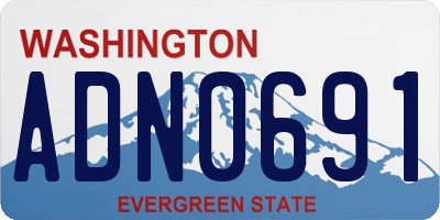 WA license plate ADN0691