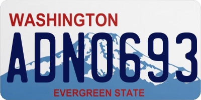 WA license plate ADN0693