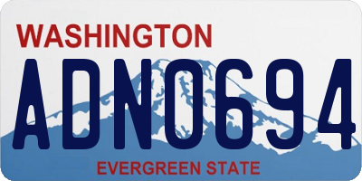 WA license plate ADN0694