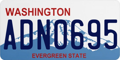 WA license plate ADN0695