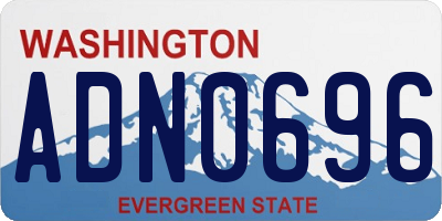 WA license plate ADN0696