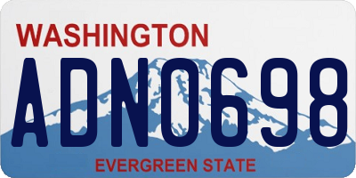 WA license plate ADN0698
