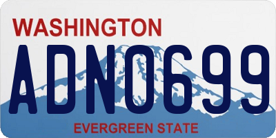 WA license plate ADN0699