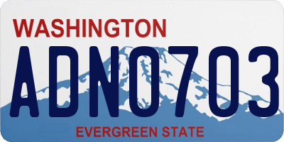 WA license plate ADN0703
