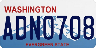 WA license plate ADN0708