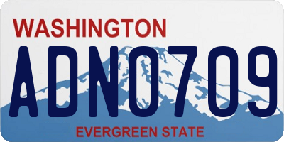 WA license plate ADN0709
