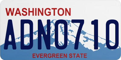WA license plate ADN0710