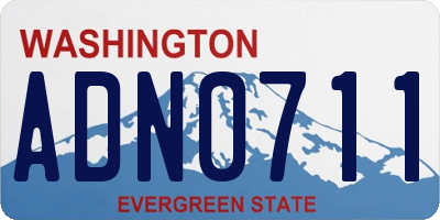 WA license plate ADN0711
