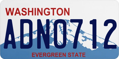 WA license plate ADN0712