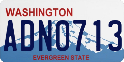 WA license plate ADN0713