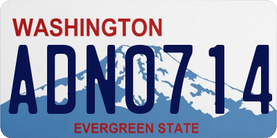 WA license plate ADN0714