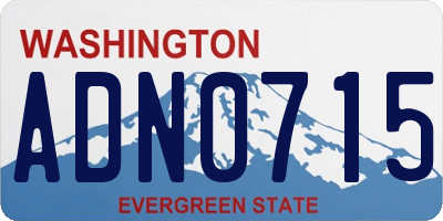 WA license plate ADN0715